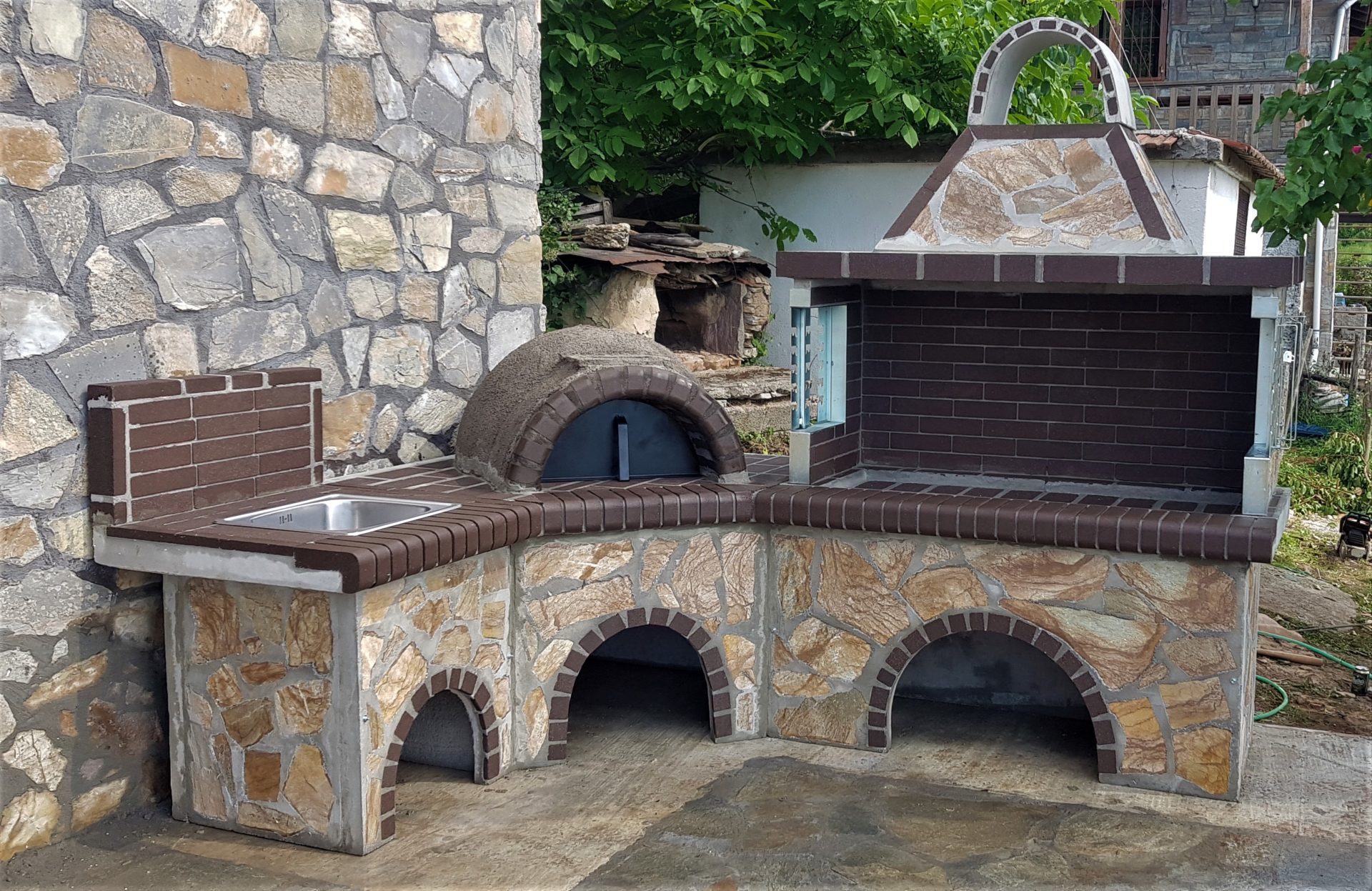 Gartengrill Grillkamin Steingrill Barbecue Bbqoutdoorkitchen